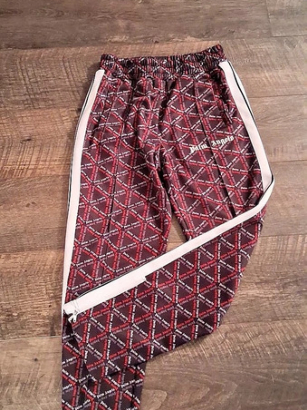 Palm Angels Monogram Track Pants Black & Red Large